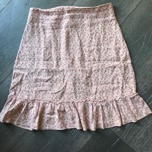 Brandy Melville pink mini floral skirt